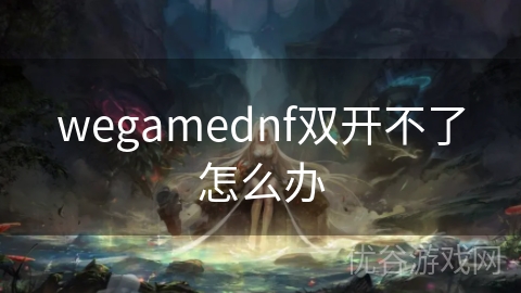 wegamednf双开不了怎么办