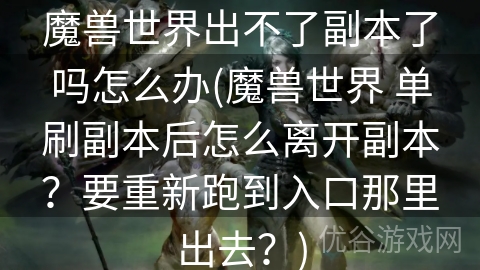 魔兽世界出不了副本了吗怎么办(魔兽世界 单刷副本后怎么离开副本？要重新跑到入口那里出去？)