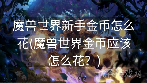 魔兽世界新手金币怎么花(魔兽世界金币应该怎么花？)