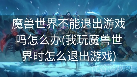 魔兽世界不能退出游戏吗怎么办(我玩魔兽世界时怎么退出游戏)