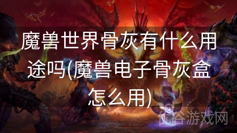 魔兽世界骨灰有什么用途吗(魔兽电子骨灰盒怎么用)