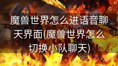 魔兽世界怎么进语音聊天界面(魔兽世界怎么切换小队聊天)