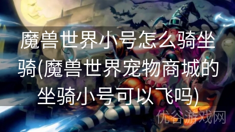 魔兽世界小号怎么骑坐骑(魔兽世界宠物商城的坐骑小号可以飞吗)