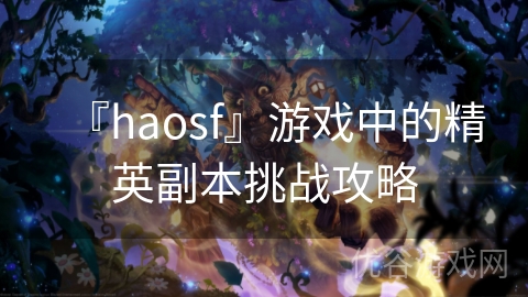 『haosf』游戏中的精英副本挑战攻略