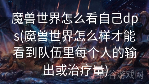 魔兽世界怎么看自己dps(魔兽世界怎么样才能看到队伍里每个人的输出或治疗量)