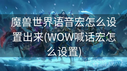 魔兽世界语音宏怎么设置出来(WOW喊话宏怎么设置)