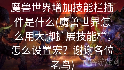 魔兽世界增加技能栏插件是什么(魔兽世界怎么用大脚扩展技能栏，怎么设置宏？谢谢各位老鸟)