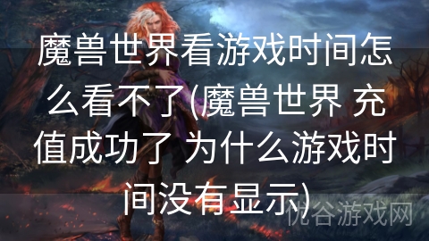 魔兽世界看游戏时间怎么看不了(魔兽世界 充值成功了 为什么游戏时间没有显示)