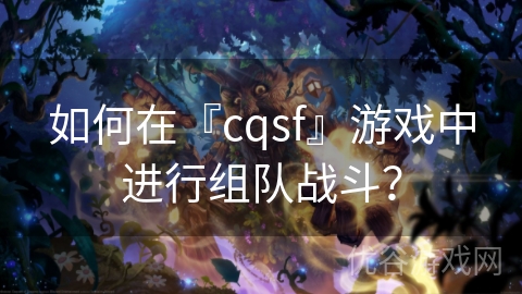 如何在『cqsf』游戏中进行组队战斗？