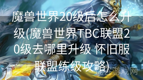 魔兽世界20级后怎么升级(魔兽世界TBC联盟20级去哪里升级 怀旧服联盟练级攻略)