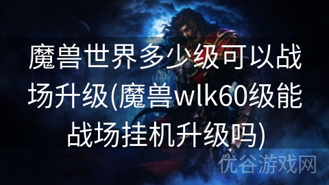 魔兽世界多少级可以战场升级(魔兽wlk60级能战场挂机升级吗)