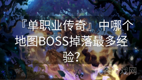 『单职业传奇』中哪个地图BOSS掉落最多经验？