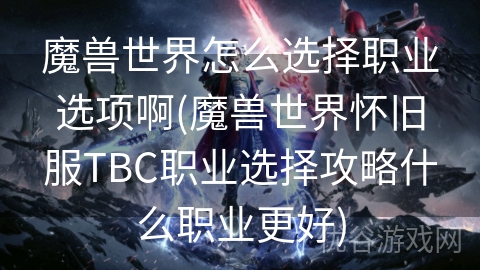 魔兽世界怎么选择职业选项啊(魔兽世界怀旧服TBC职业选择攻略什么职业更好)