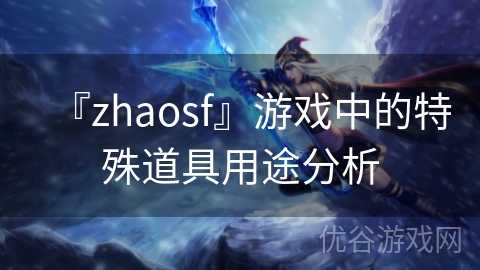 『zhaosf』游戏中的特殊道具用途分析