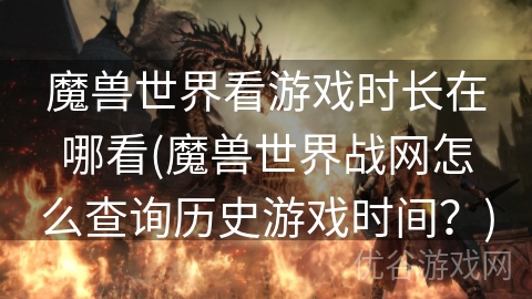 魔兽世界看游戏时长在哪看(魔兽世界战网怎么查询历史游戏时间？)