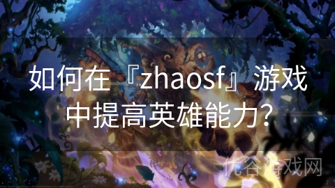 如何在『zhaosf』游戏中提高英雄能力？