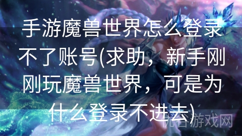 手游魔兽世界怎么登录不了账号(求助，新手刚刚玩魔兽世界，可是为什么登录不进去)