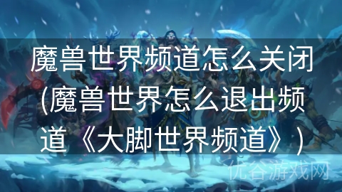 魔兽世界频道怎么关闭(魔兽世界怎么退出频道《大脚世界频道》)