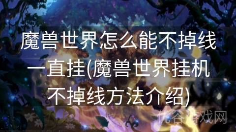 魔兽世界怎么能不掉线一直挂(魔兽世界挂机不掉线方法介绍)