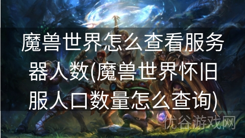 魔兽世界怎么查看服务器人数(魔兽世界怀旧服人口数量怎么查询)