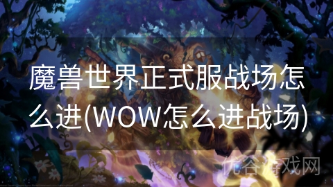 魔兽世界正式服战场怎么进(WOW怎么进战场)