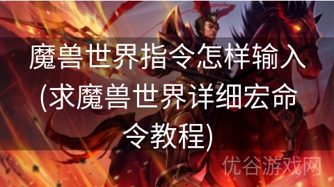 魔兽世界指令怎样输入(求魔兽世界详细宏命令教程)