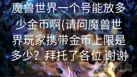 魔兽世界一个号能放多少金币啊(请问魔兽世界玩家携带金币上限是多少？拜托了各位 谢谢)