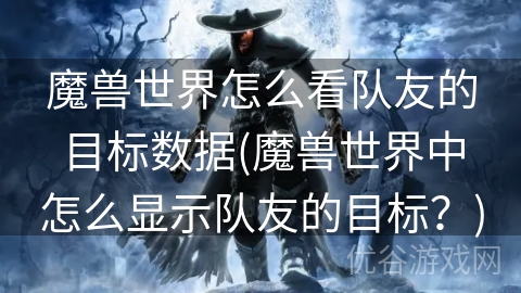 魔兽世界怎么看队友的目标数据(魔兽世界中怎么显示队友的目标？)