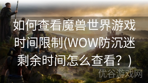 如何查看魔兽世界游戏时间限制(WOW防沉迷剩余时间怎么查看？)