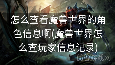 怎么查看魔兽世界的角色信息啊(魔兽世界怎么查玩家信息记录)