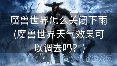 魔兽世界怎么关闭下雨(魔兽世界天气效果可以调去吗？)