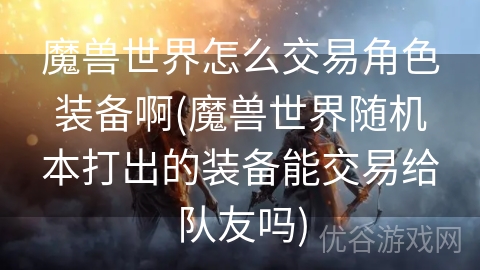 魔兽世界怎么交易角色装备啊(魔兽世界随机本打出的装备能交易给队友吗)