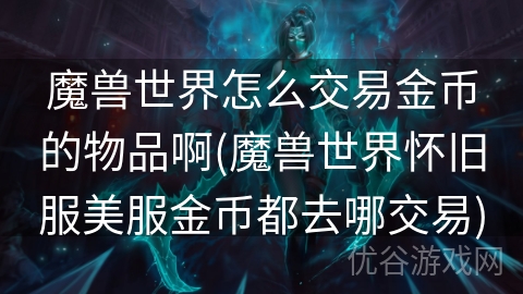 魔兽世界怎么交易金币的物品啊(魔兽世界怀旧服美服金币都去哪交易)