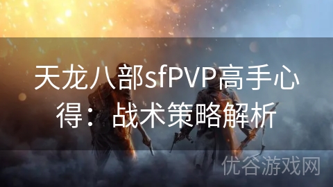 天龙八部sfPVP高手心得：战术策略解析