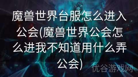 魔兽世界台服怎么进入公会(魔兽世界公会怎么进我不知道用什么弄公会)