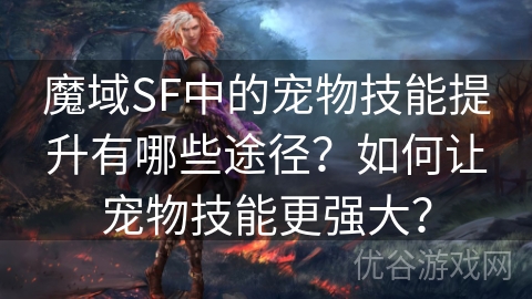 魔域SF中的宠物技能提升有哪些途径？如何让宠物技能更强大？