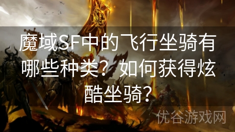 魔域SF中的飞行坐骑有哪些种类？如何获得炫酷坐骑？