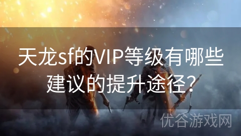 天龙sf的VIP等级有哪些建议的提升途径？