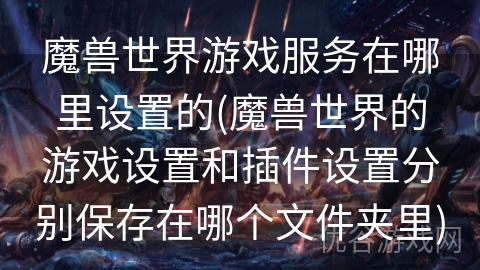 魔兽世界游戏服务在哪里设置的(魔兽世界的游戏设置和插件设置分别保存在哪个文件夹里)