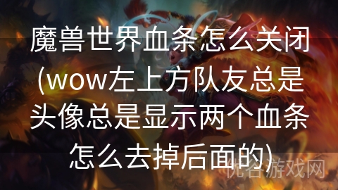 魔兽世界血条怎么关闭(wow左上方队友总是头像总是显示两个血条怎么去掉后面的)