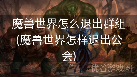 魔兽世界怎么退出群组(魔兽世界怎样退出公会)