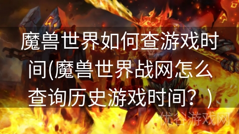 魔兽世界如何查游戏时间(魔兽世界战网怎么查询历史游戏时间？)