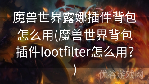 魔兽世界露娜插件背包怎么用(魔兽世界背包插件lootfilter怎么用？)