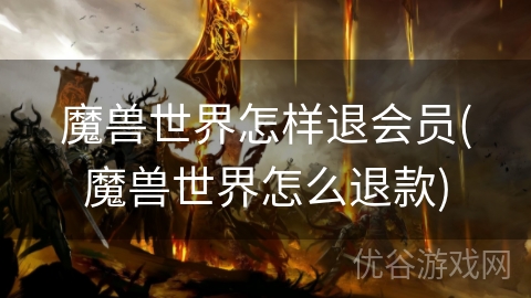 魔兽世界怎样退会员(魔兽世界怎么退款)