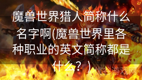 魔兽世界猎人简称什么名字啊(魔兽世界里各种职业的英文简称都是什么？)