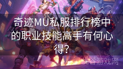 奇迹MU私服排行榜中的职业技能高手有何心得？