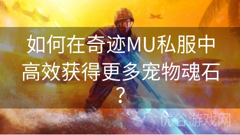 如何在奇迹MU私服中高效获得更多宠物魂石？