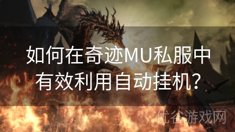 如何在奇迹MU私服中有效利用自动挂机？