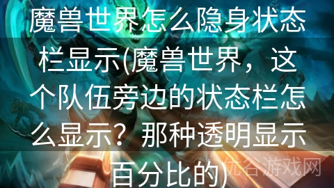 魔兽世界怎么隐身状态栏显示(魔兽世界，这个队伍旁边的状态栏怎么显示？那种透明显示百分比的)