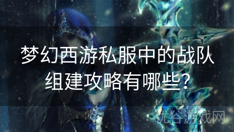 梦幻西游私服中的战队组建攻略有哪些？